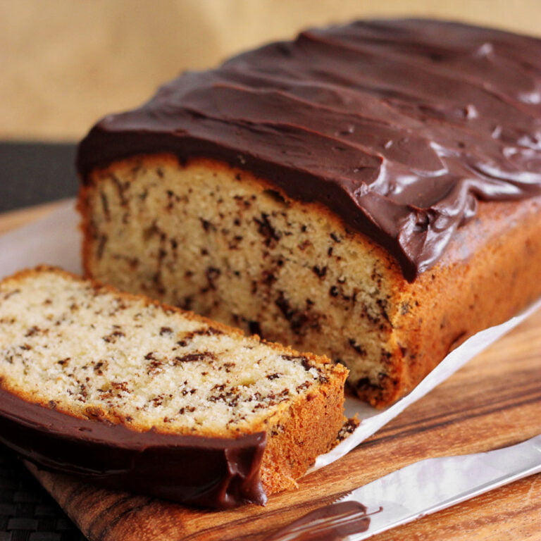 Chocolate Chip Pound Cake with Chocolate Ganache