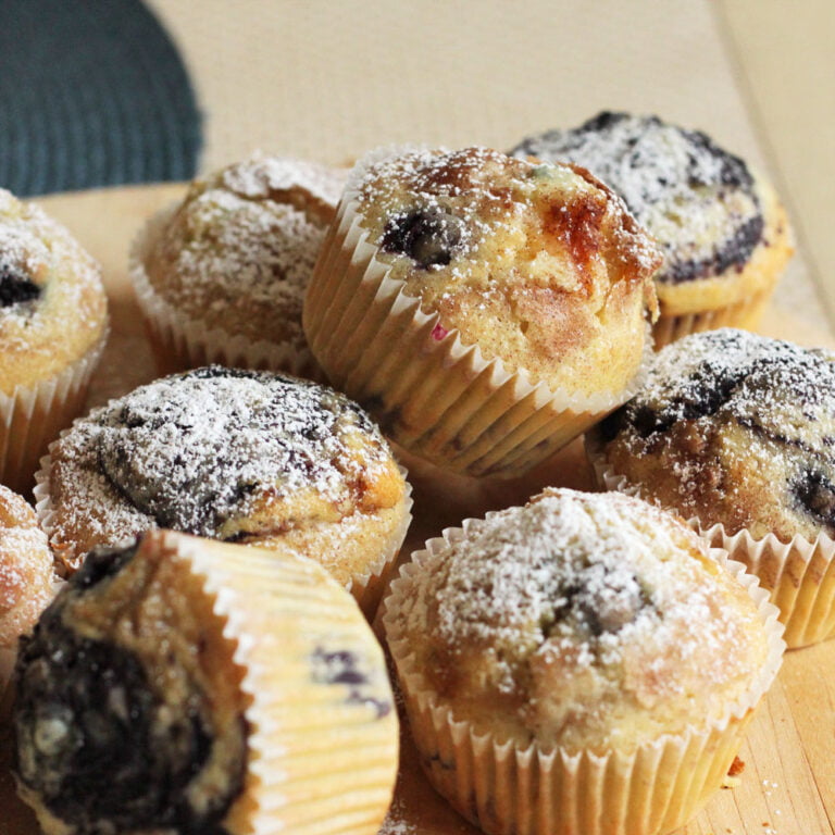 Juicy Peach & Blueberry Muffins