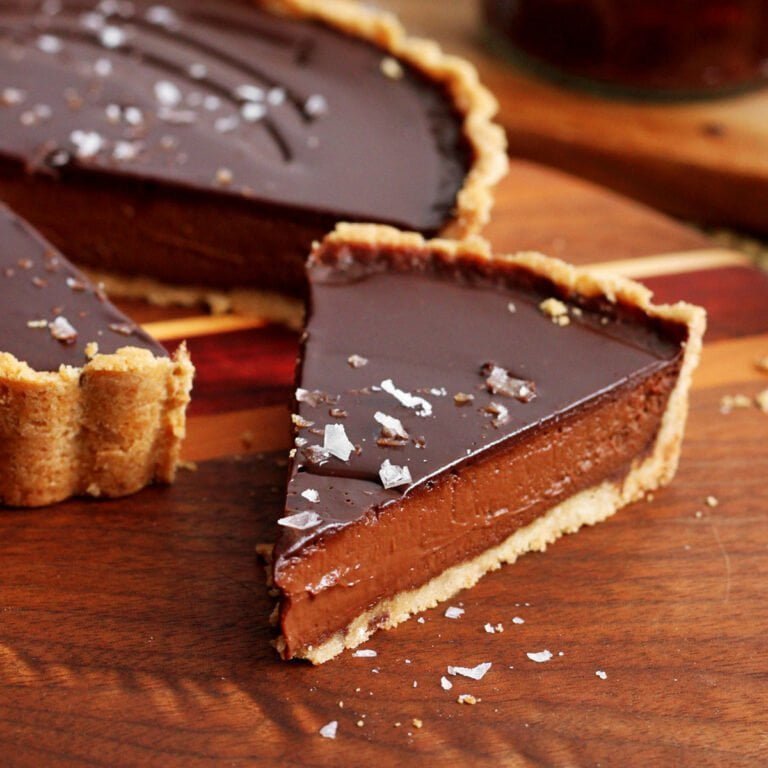 salted dark chocolate tart