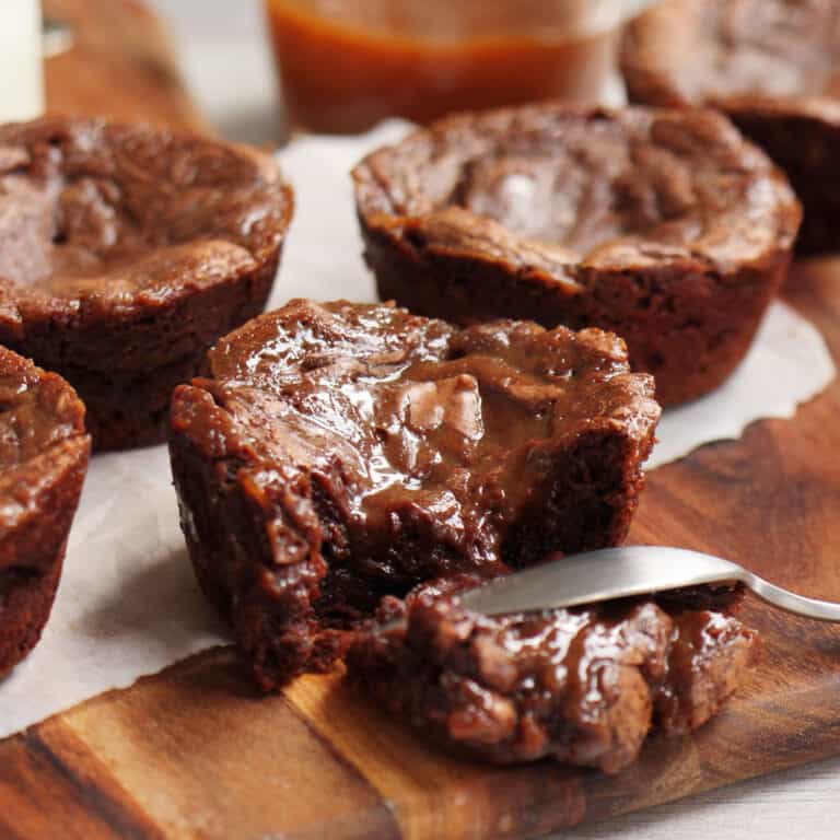 Molten Salted Caramel Fudge Brownies