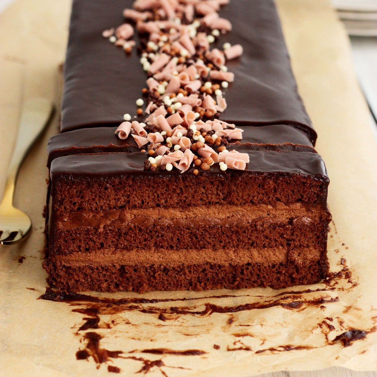 Triple Layer Chocolate Mousse Cake - An Alli Event