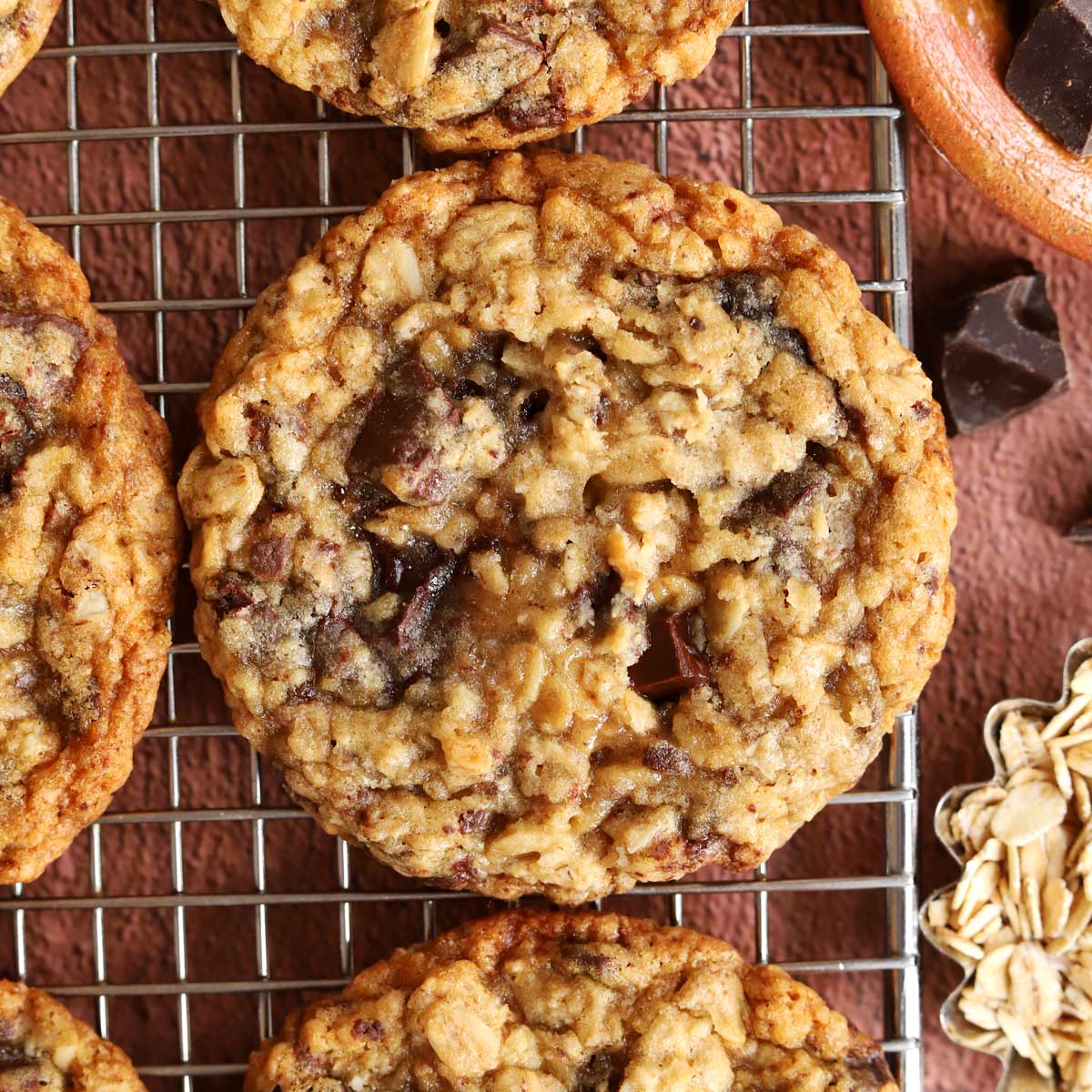 BEST CHEWY Oatmeal Chocolate Chip Cookies - Scientifically Sweet