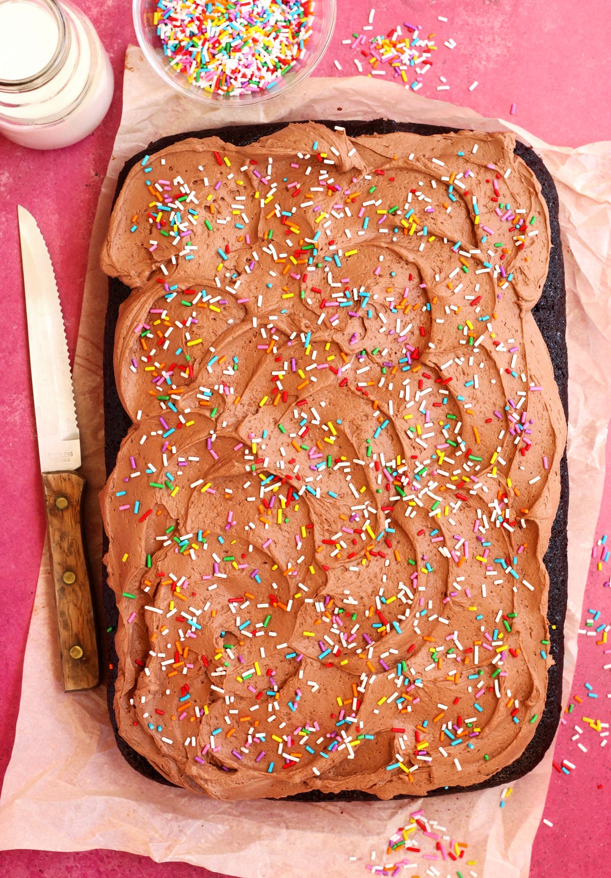 EASY One Bowl Chocolate Sheet Cake - Scientifically Sweet
