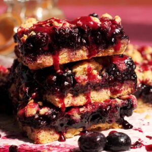 stack of blueberry pie bars