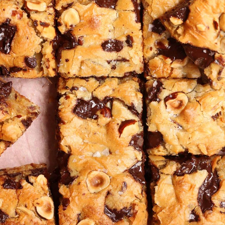 chocolate hazelnut brown butter blondies