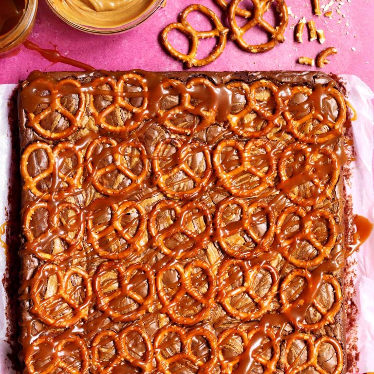 salted caramel pretzel brownies