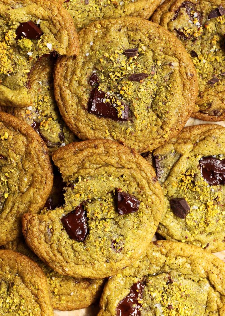 Salted Pistachio Chocolate Chunk Cookies - Scientifically Sweet