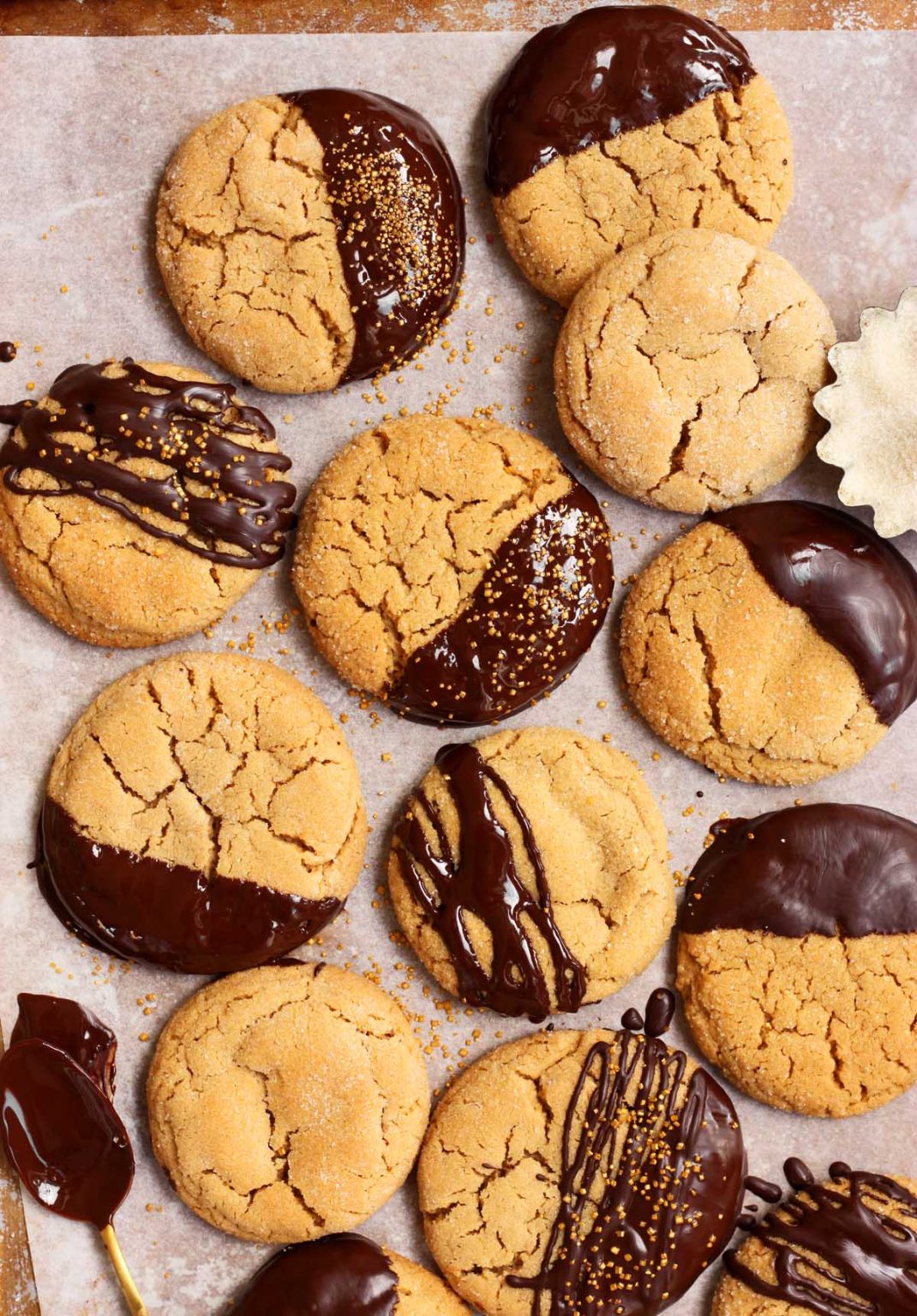 Chocolate-Dipped Cinnamon Maple Peanut Butter Sugar Cookies ...