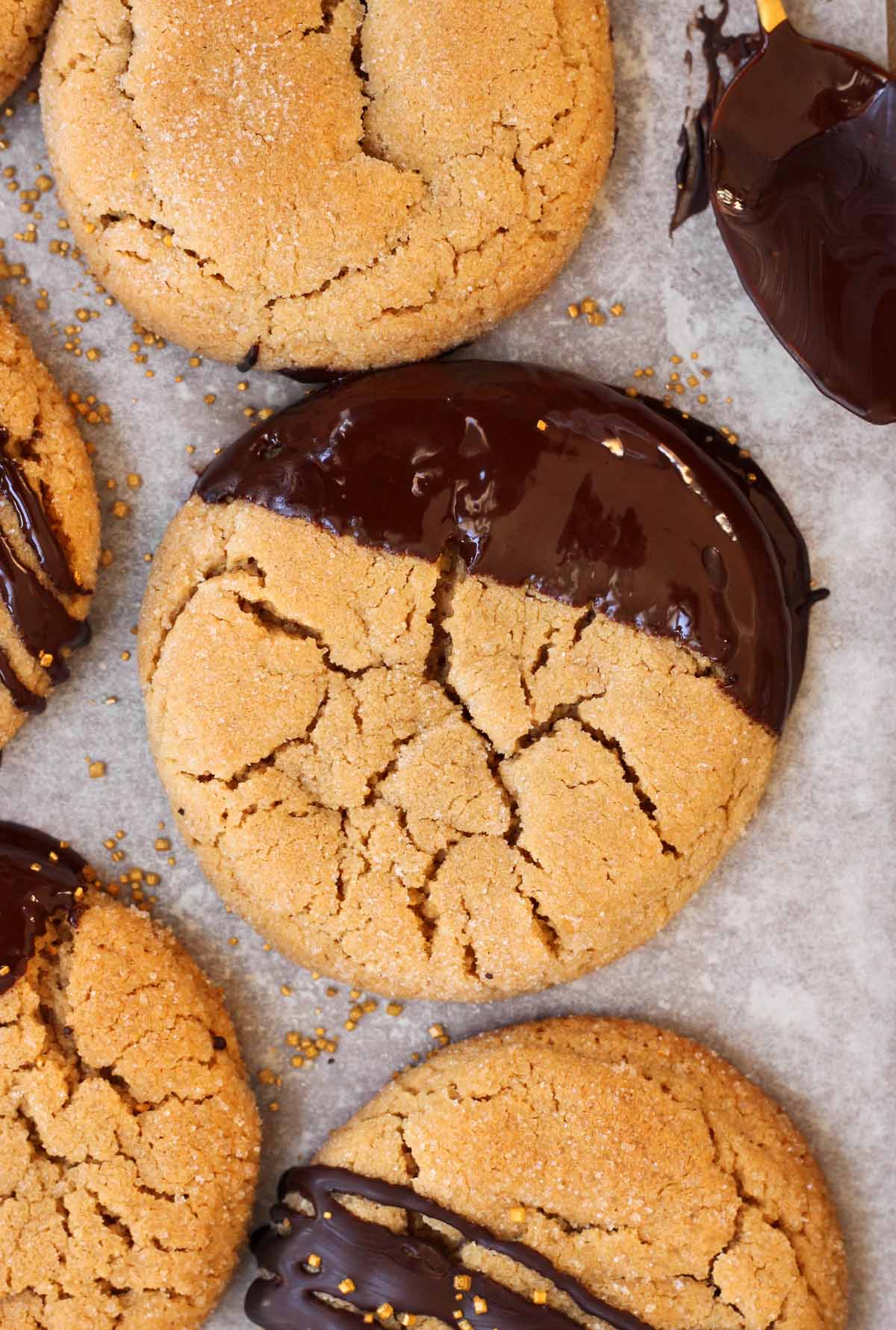 Chocolate-Dipped Cinnamon Maple Peanut Butter Sugar Cookies ...