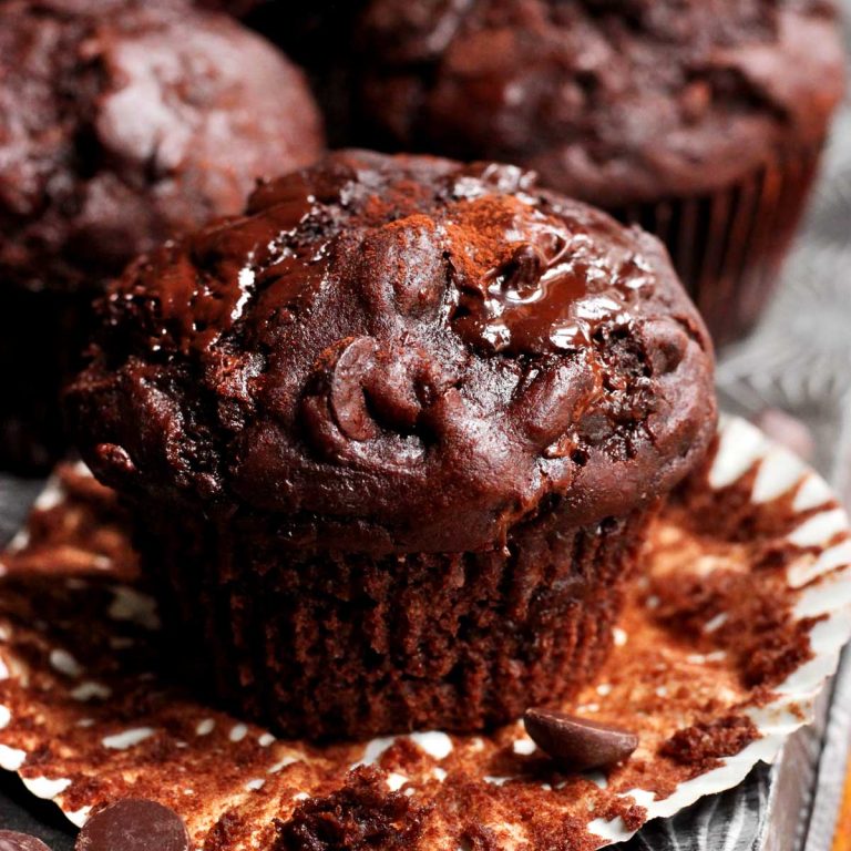double chocolate banana muffins