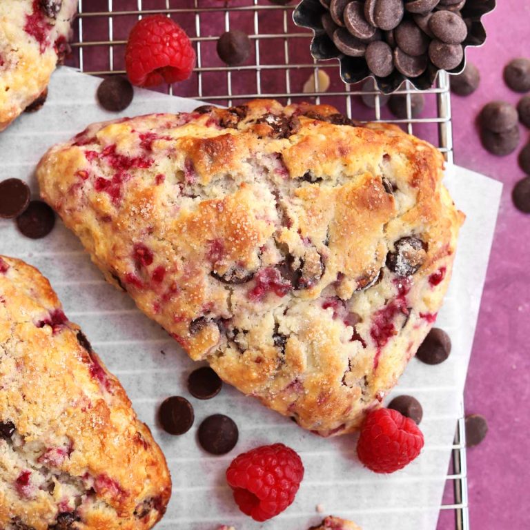 dark chocolate raspberry scones