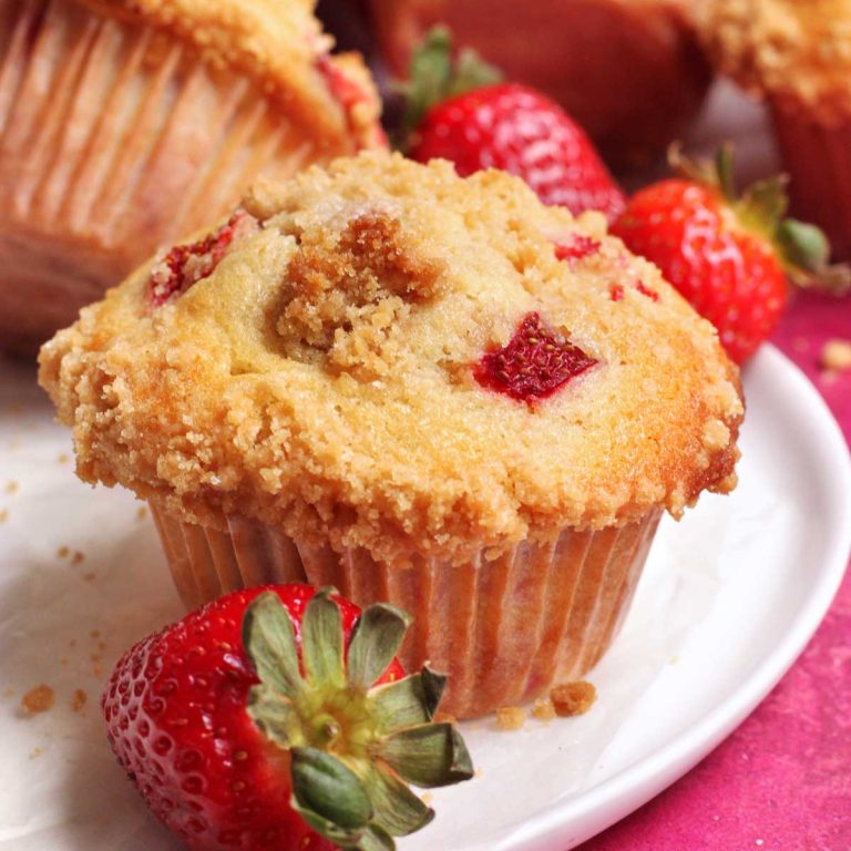 orange strawberry muffins