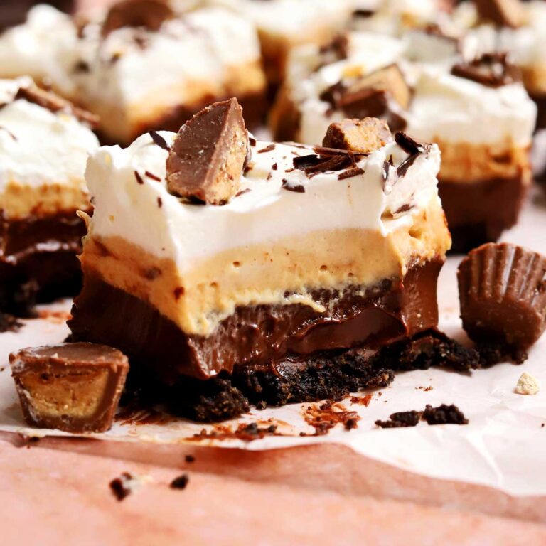 chocolate peanut butter pie bars