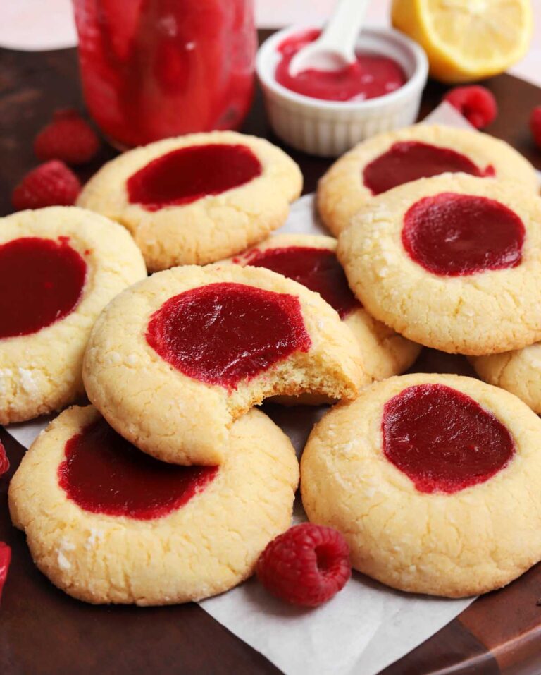 Lemon Raspberry Curd Cookies - Scientifically Sweet
