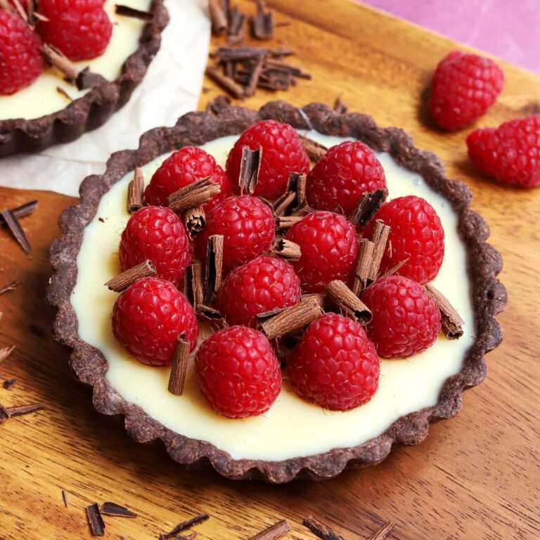 white chocolate raspberry tart