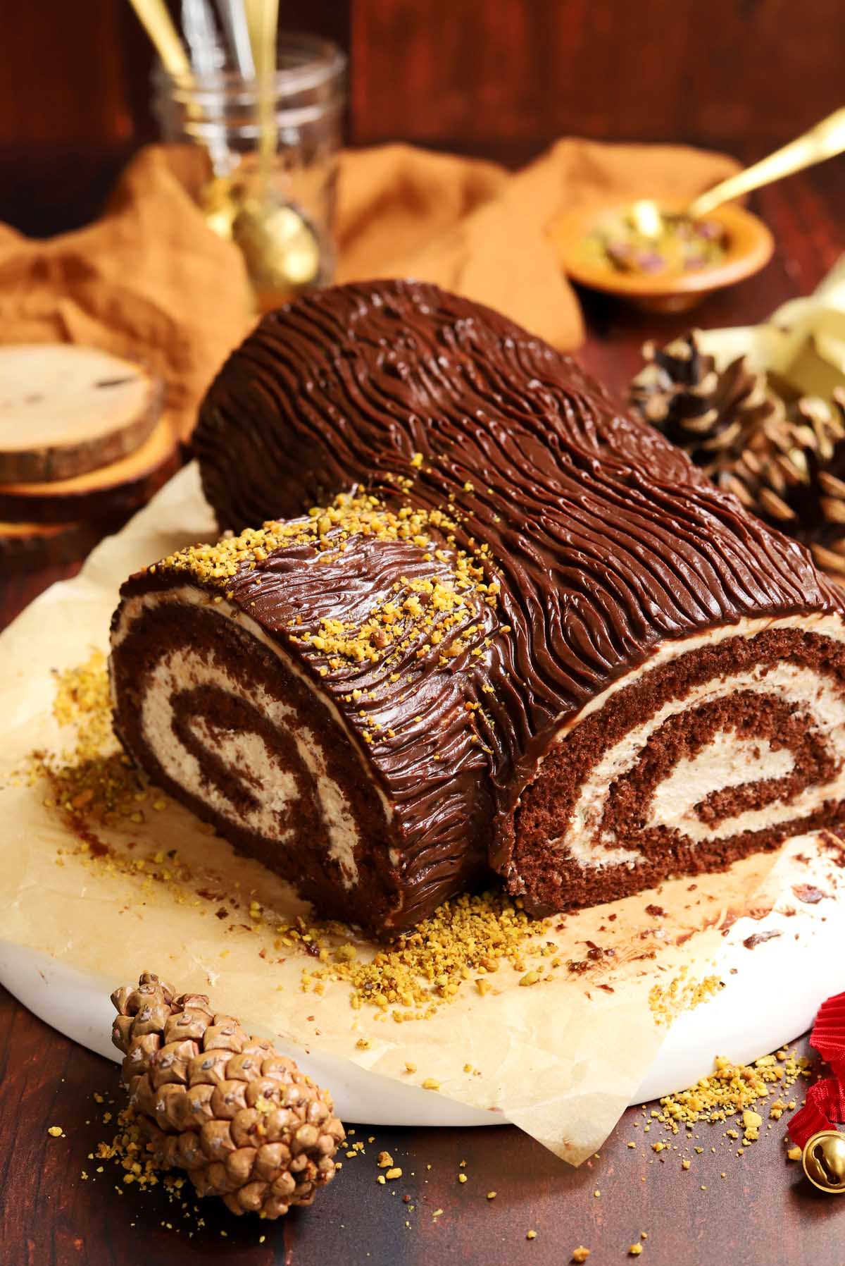 EASY Bûche De Noël Yule Log Cake (with VIDEO) - Scientifically Sweet
