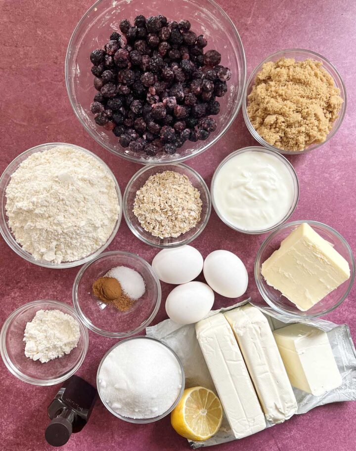 blueberry crumble cheesecake ingredients