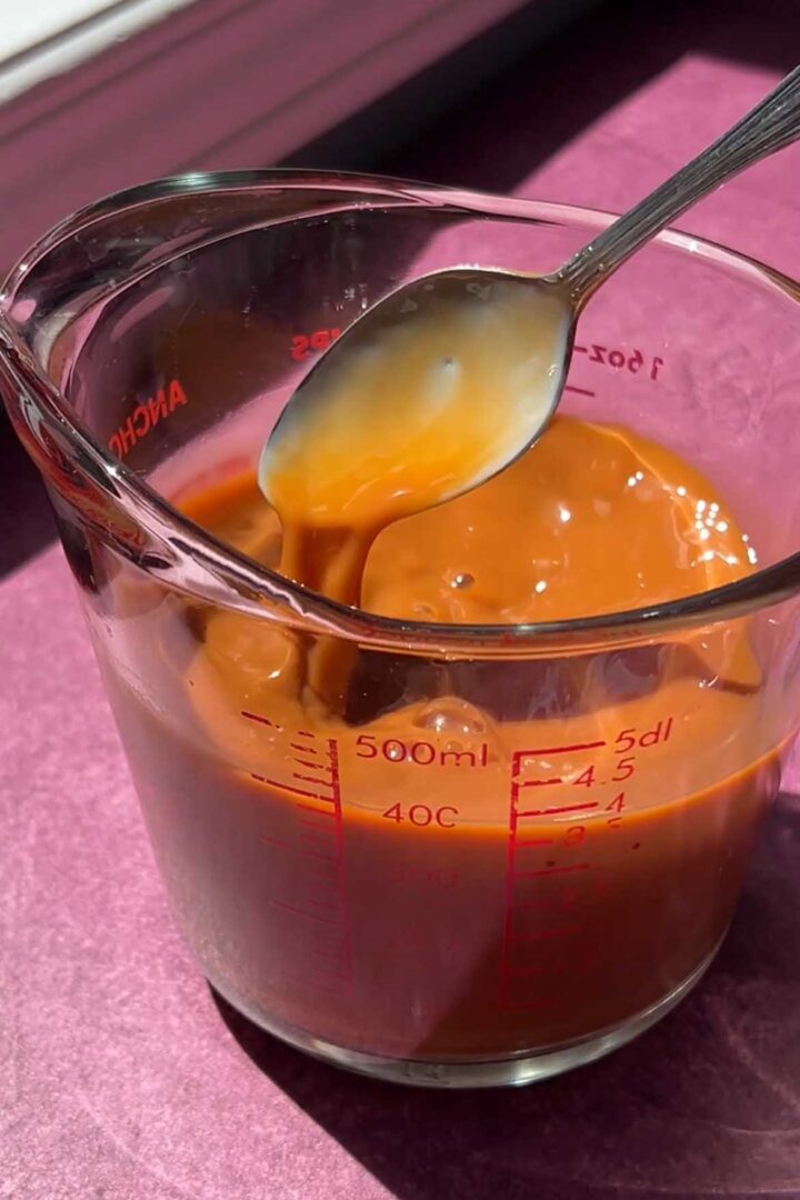 Thai tea mixed with sweetened condensed milk