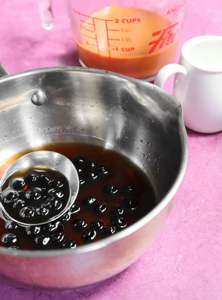 tapioca pearls in brown sugar syrup