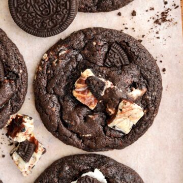 double chocolate cookies and cream cookies