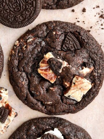 double chocolate cookies and cream cookies