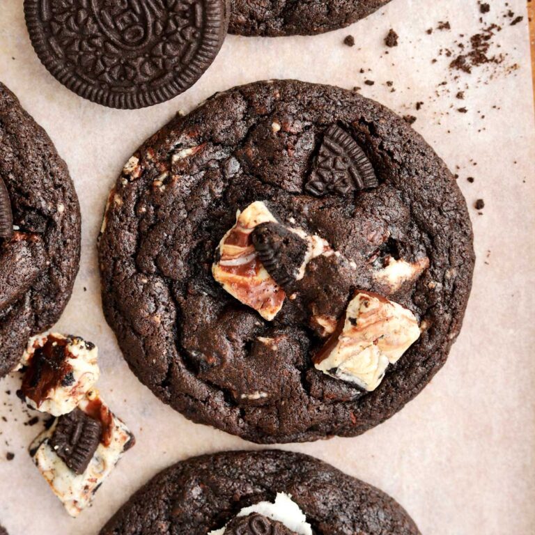 double chocolate cookies and cream cookies