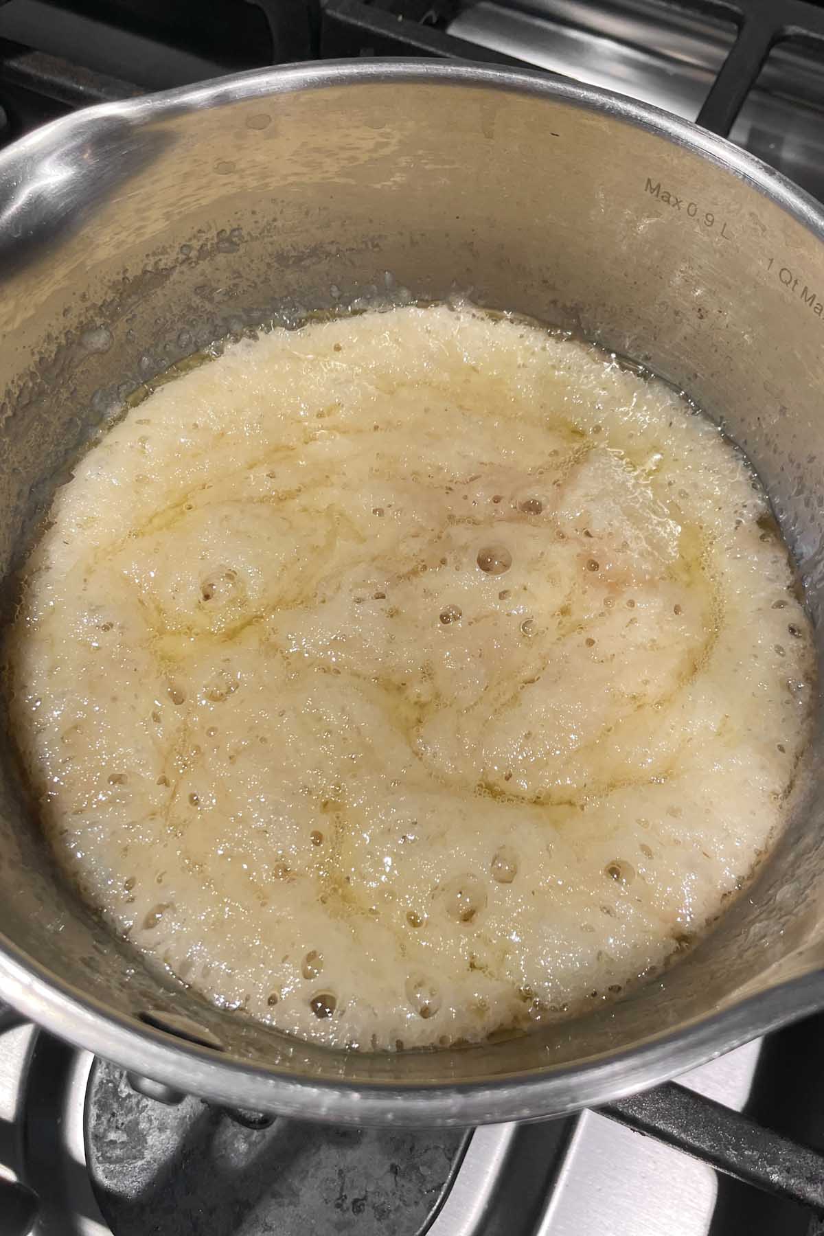 homemade toffee that has separated