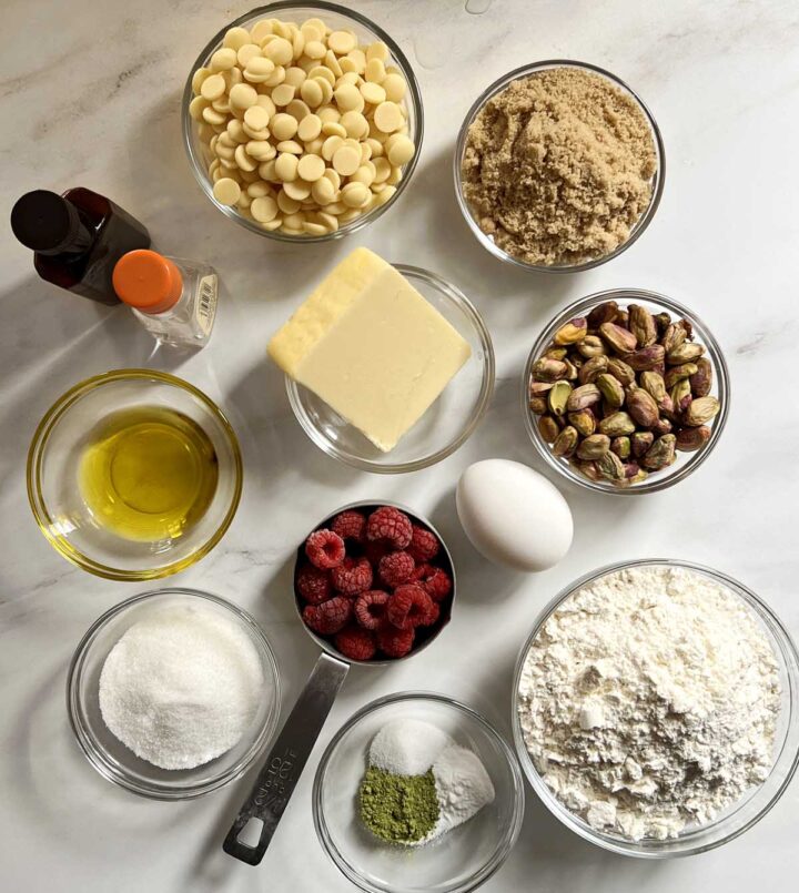 white chocolate raspberry pistachio cookies ingredients