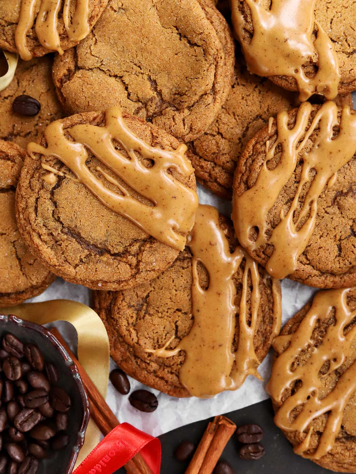 iced soft gingerbread latte cookies