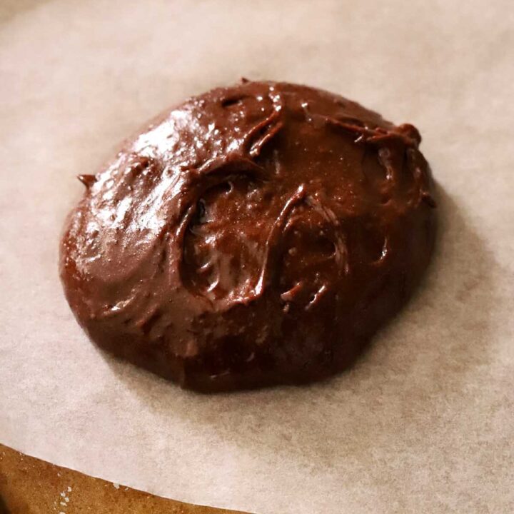 brownie cookie dough scooped soon after making