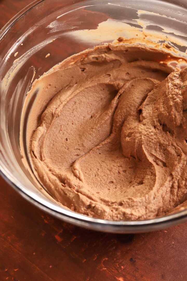 milk chocolate ganache whipped to soft peaks.