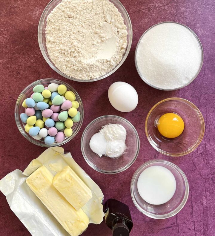 mini egg sugar cookies ingredients