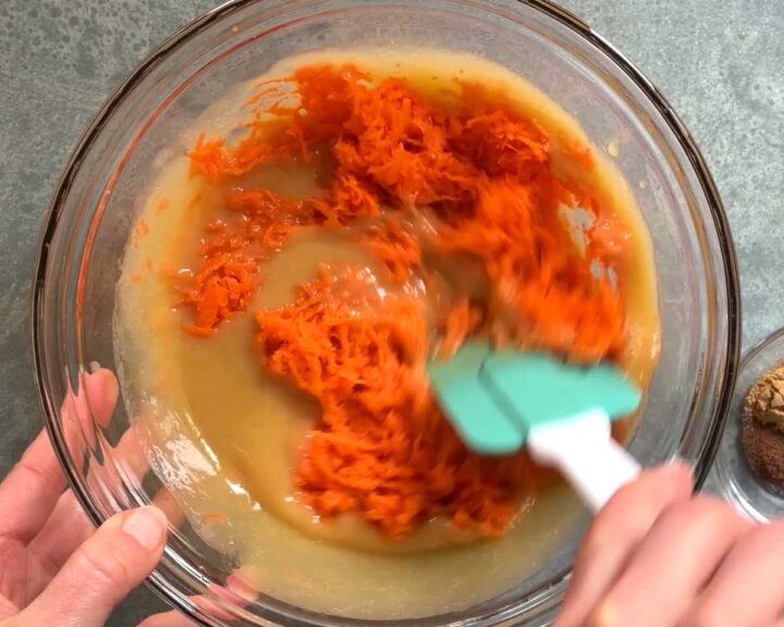 Mix in grated carrots.