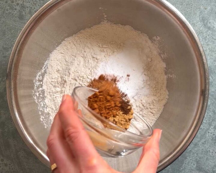Combine dry ingredients in a separate bowl.