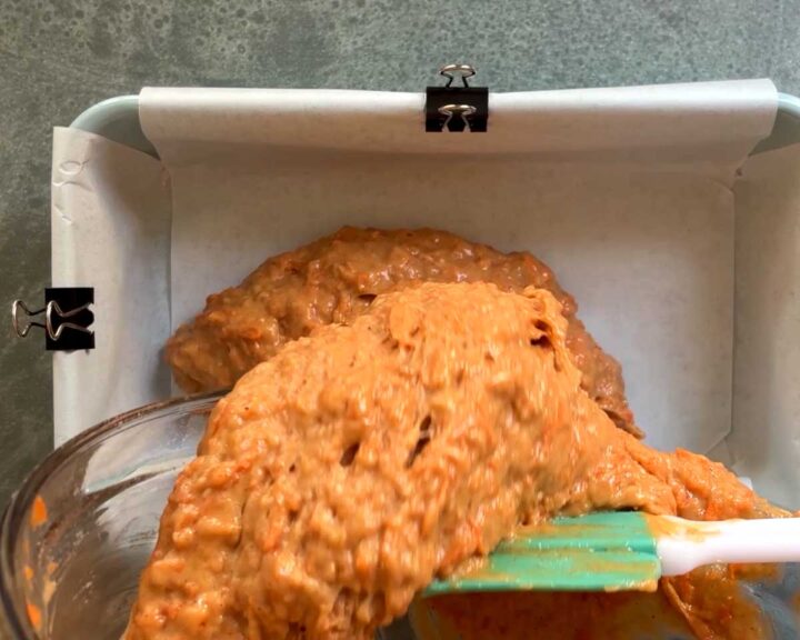 Spread batter into prepared loaf pan.