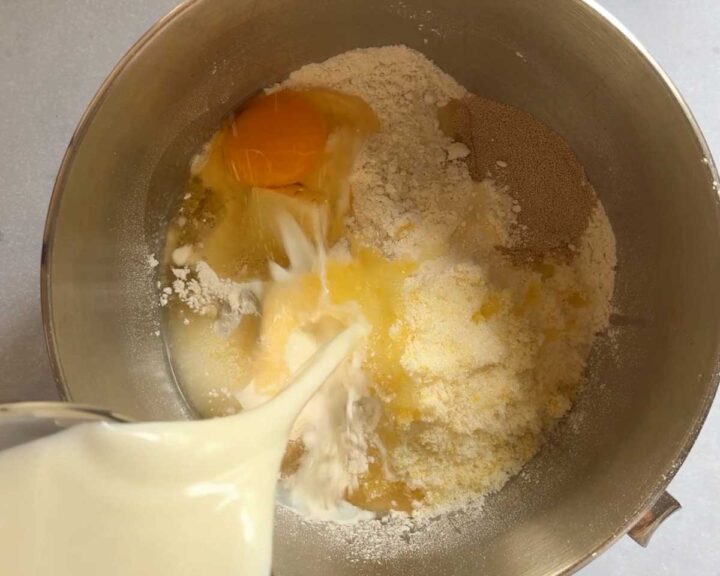 combine all ingredients in mixer bowl