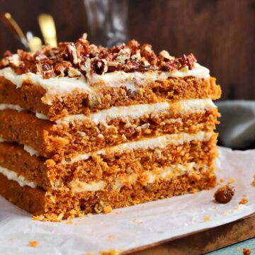 praline crunch carrot cake layer cake