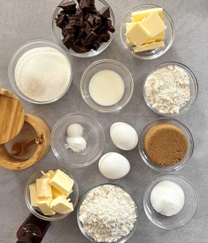 chocolate chip cookie brownies ingredients