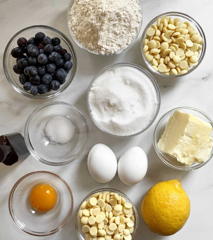 lemon blueberry brownies ingredients