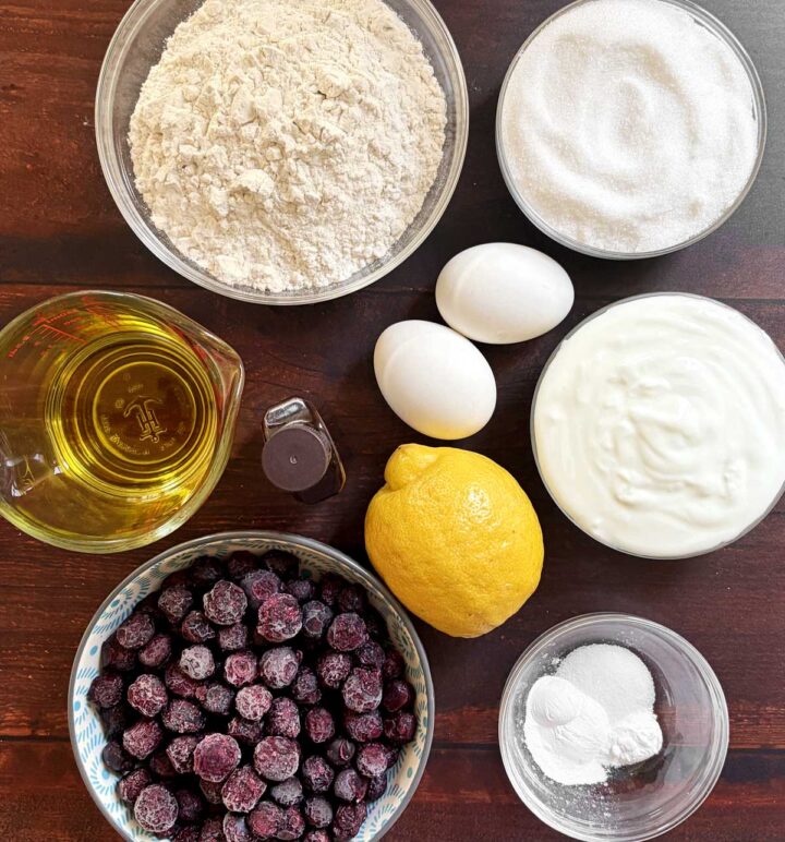 lemon blueberry yogurt cake ingredients