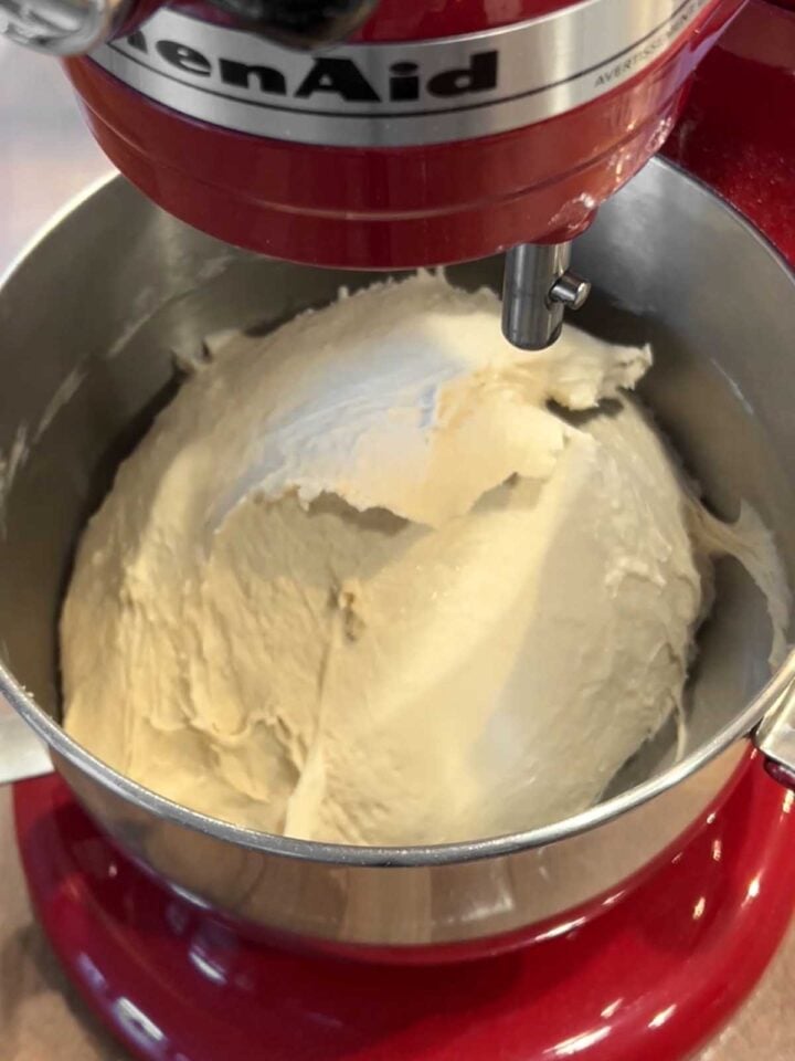 Mix until the dough is smooth and well developed, about 10 minutes.