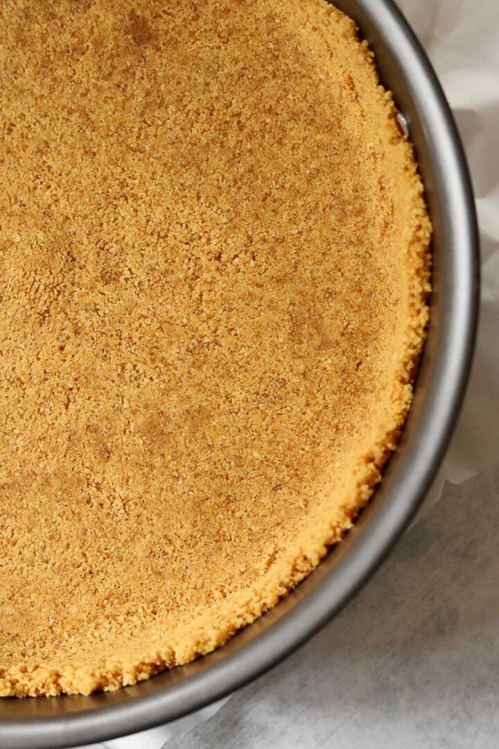 homemade graham cracker crust before baking