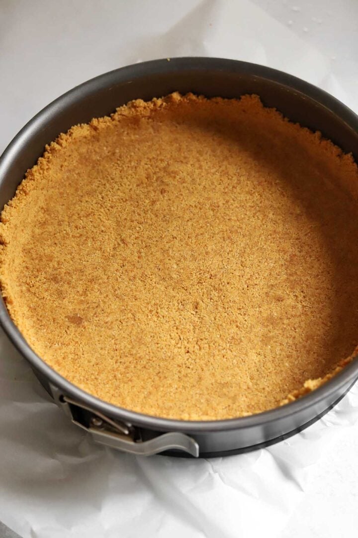 homemade graham cracker crust before baking