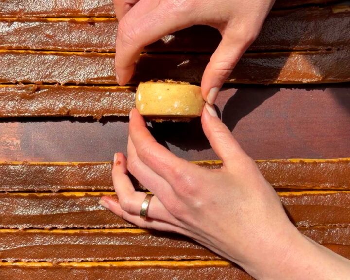 Roll the strips up into spirals.