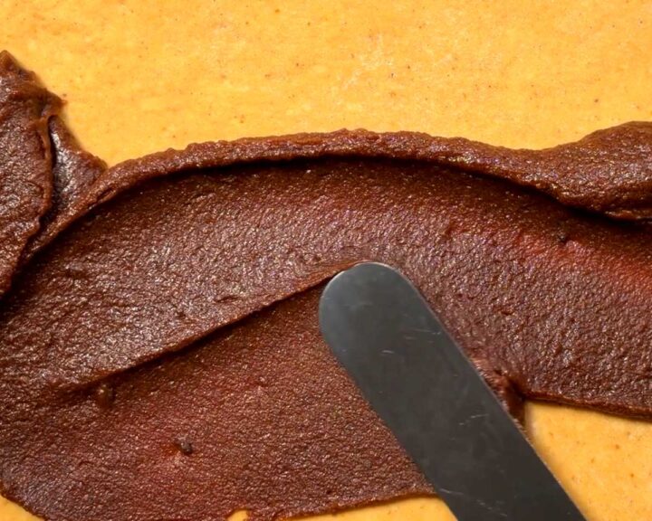 Spread on the cinnamon filling.