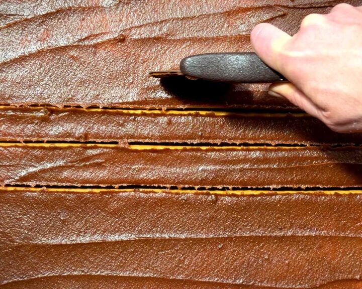 Slice the dough into strips.