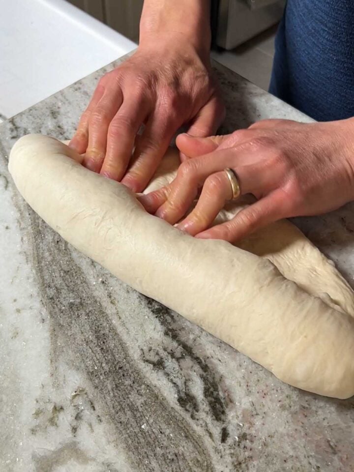 Roll it up into a tight log.