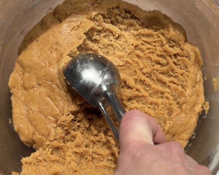 Scoop portions of dough.