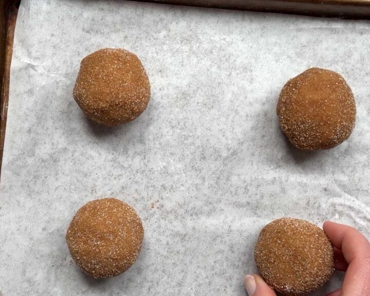Place dough balls onto baking sheet.